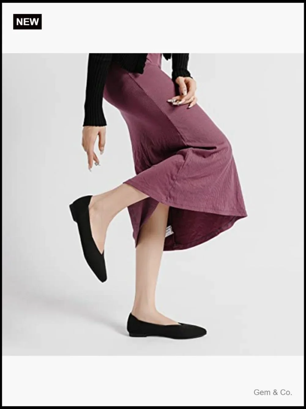 Women's Pointed Toe Ballet Flats Comfortable Work Office Shoes Casual Dress